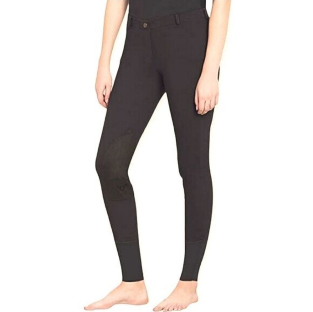 TuffRider Starter LowRise Pull On Knee Patch Breeches Solid Black NWT Size 32
